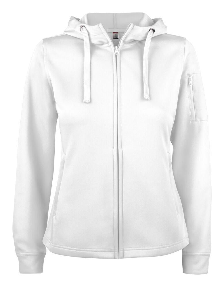 Felpa Tecnica Bianco Felpa Donna Zip Cappuccio Sportiva con Tasche