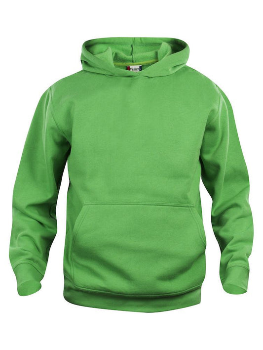 Felpa Basic Verde Acido con Cappuccio Tascone a Marsupio Bambino