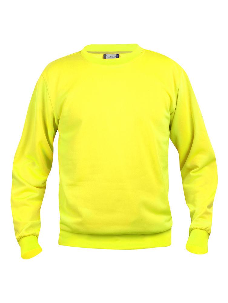 Felpa Clique Basic Giallo Fluo Girocollo