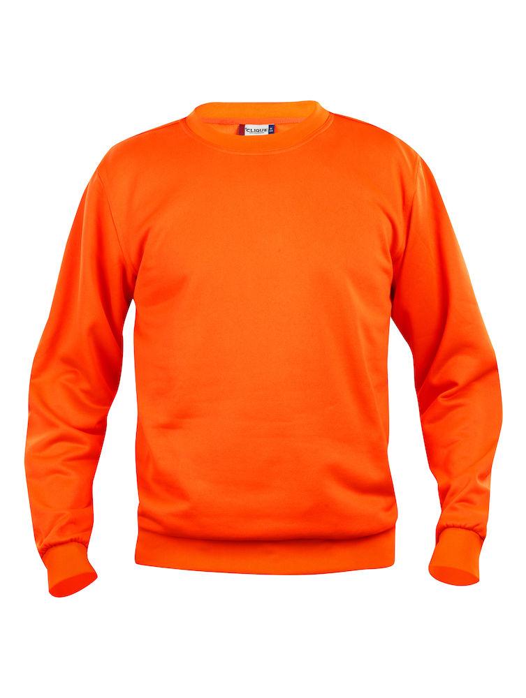 Felpa Clique Basic Arancio Fluo Girocollo