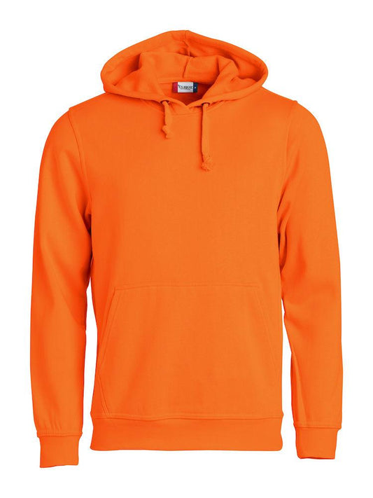 Felpa Clique Basic Arancio Fluo con Cappuccio Tascone a Marsupio