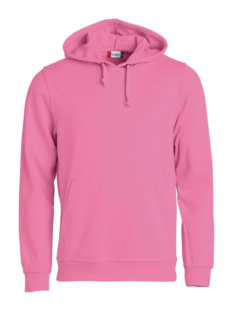 Felpa Clique Basic Rosa con Cappuccio Tascone a Marsupio