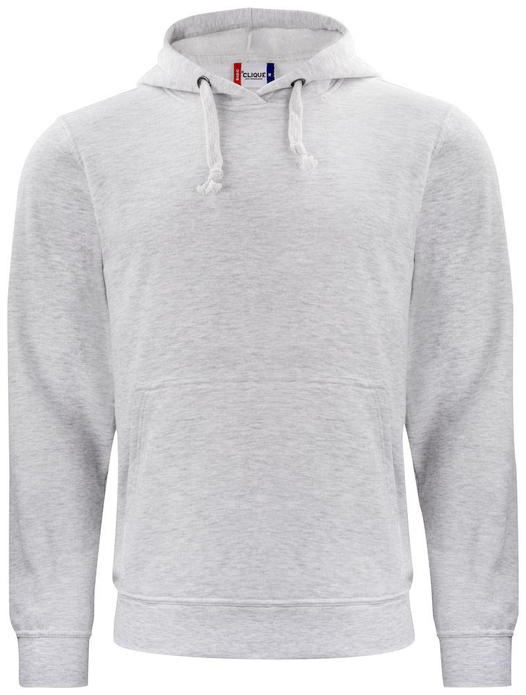 Felpa Clique Basic Grigio Cenere con Cappuccio Tascone a Marsupio