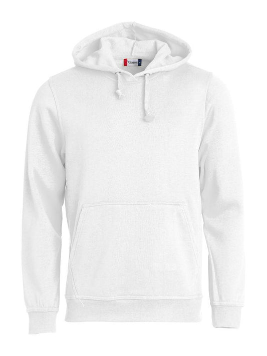 Felpa Clique Basic Bianco con Cappuccio Tascone a Marsupio Taglie Forti