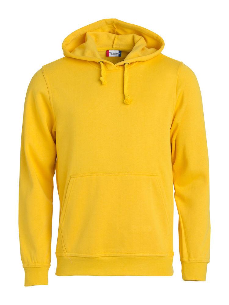 Felpa Clique Basic Giallo con Cappuccio Tascone a Marsupio Taglie Forti