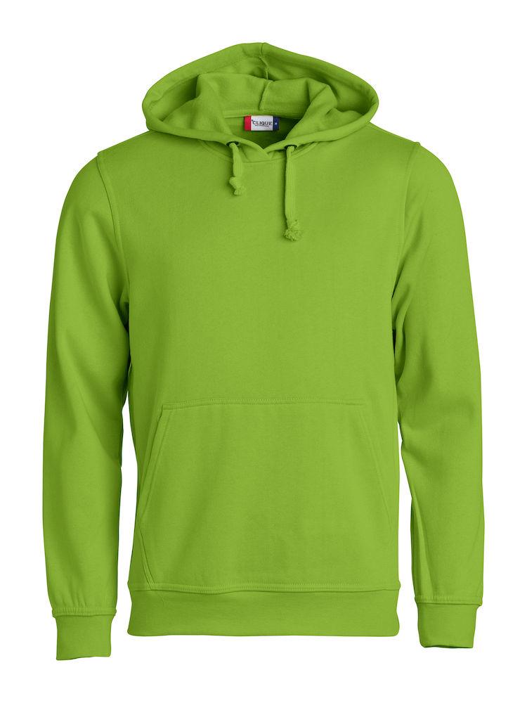 Felpa Clique Basic Verde Mela con Cappuccio Tascone a Marsupio Taglie Forti