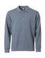 Felpa Basic Polo Grigio Melange Felpa con Colletto