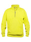 Felpa Basic Mezza Zip Giallo Fluo Felpa Unisex con Cerniera