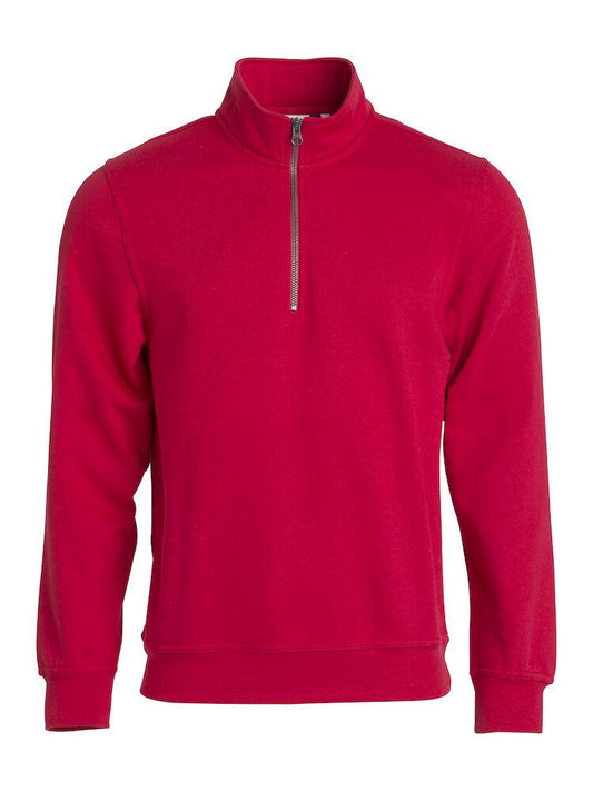 Felpa Basic Mezza Zip Rosso Felpa Unisex con Cerniera