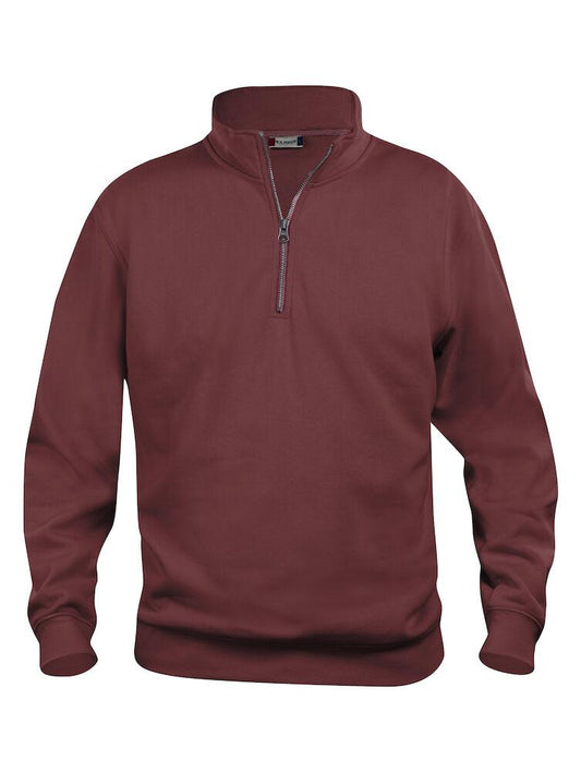 Felpa Basic Mezza Zip Bordeaux Felpa Unisex con Cerniera