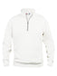 Felpa Basic Mezza Zip Bianco Felpa Unisex con Cerniera Taglie Forti