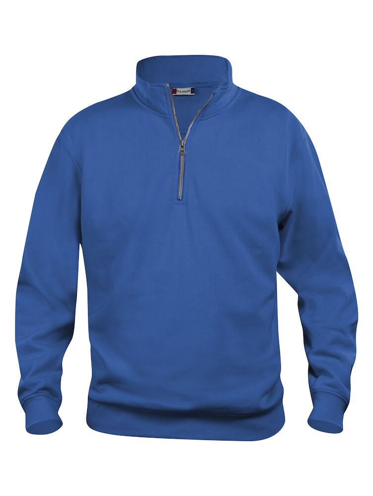 Felpa Basic Mezza Zip Royal Azzurro Felpa Unisex con Cerniera Taglie Forti