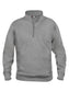 Felpa Basic Mezza Zip Grigio Melange Felpa Unisex con Cerniera Taglie Forti