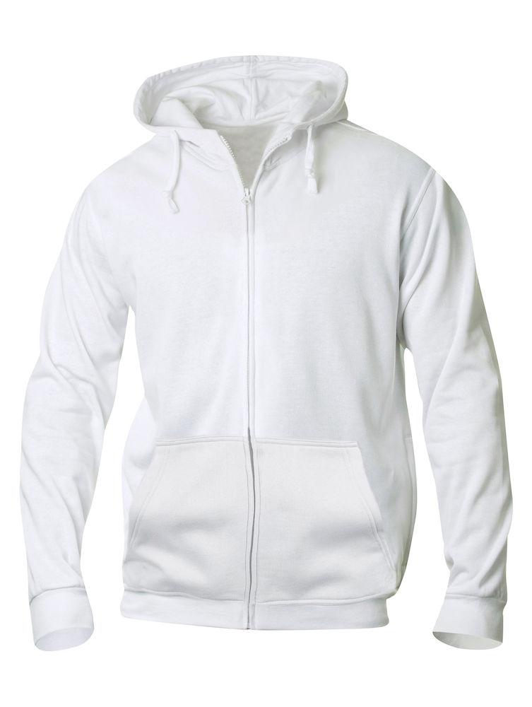 Felpa Clique Basic Bianco Zip/Cappuccio Uomo 280 grammi