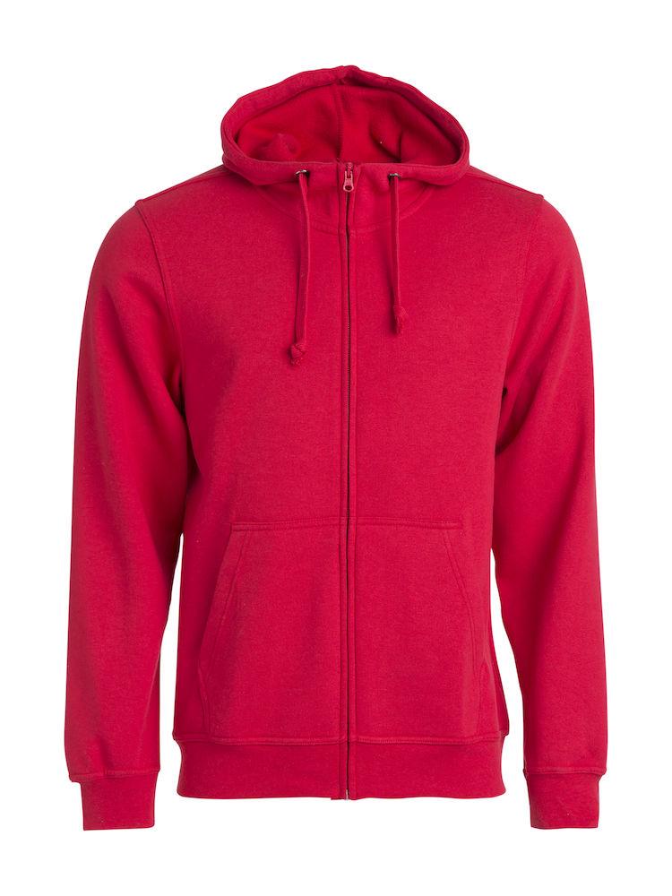 Felpa Clique Basic Rosso Zip/Cappuccio Uomo 280 grammi