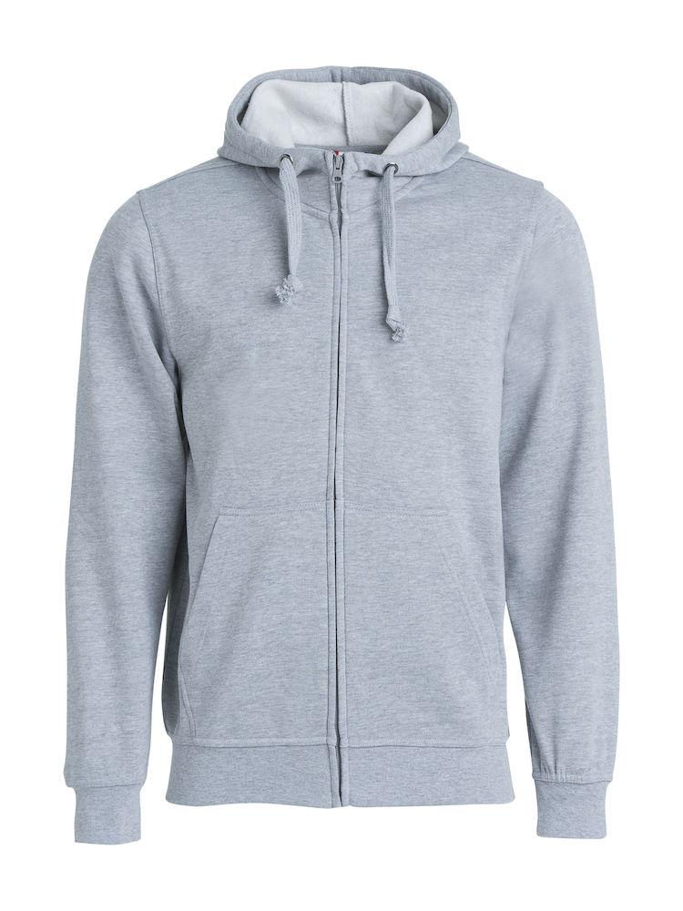 Felpa Clique Basic Grigio Melange Zip/Cappuccio Uomo 280 grammi