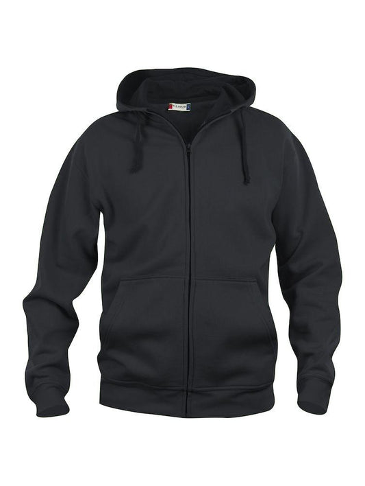 Felpa Clique Basic Nero Zip/Cappuccio Uomo 280 grammi