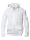 Felpa Clique Basic Bianco Zip/Cappuccio Uomo 280 grammi Taglie Forti