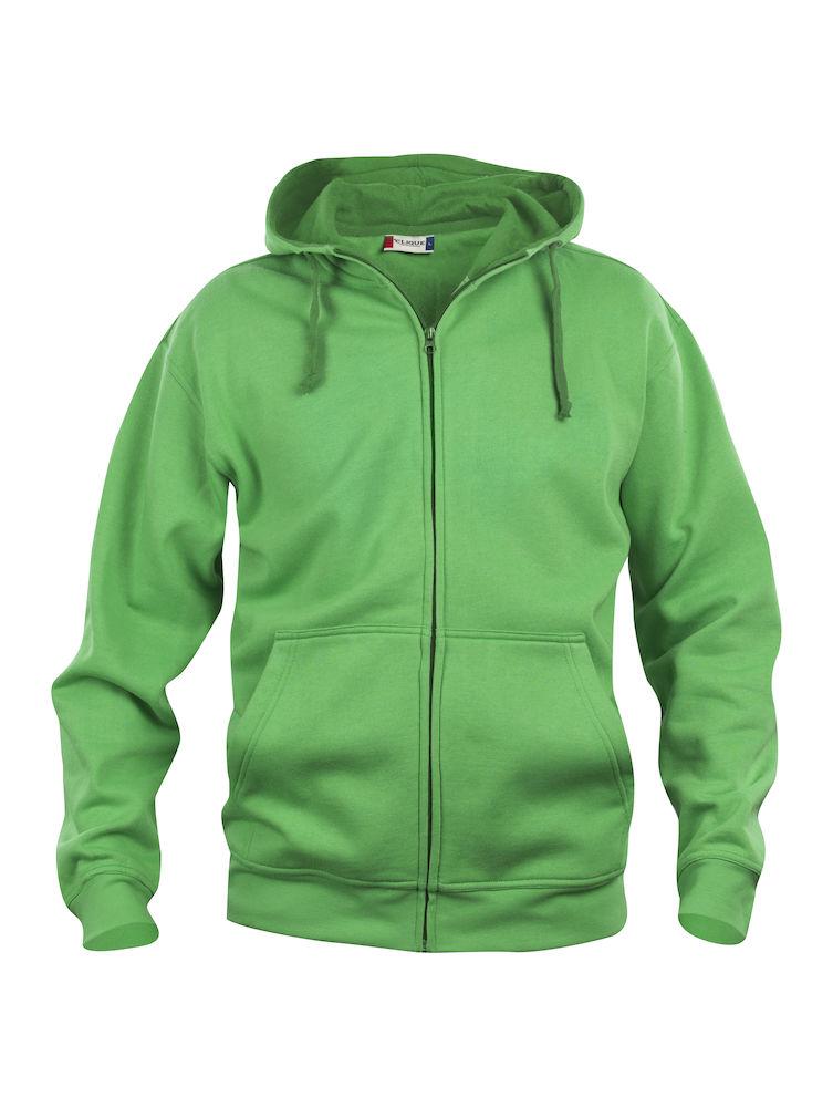 Felpa Clique Basic Verde Acido Zip/Cappuccio Uomo 280 grammi Taglie Forti