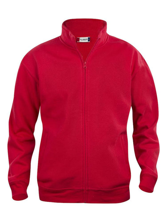 Felpa Basic Cardigan Rosso Giacca in Felpa con Zip Intera e Tasche Uomo