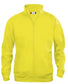 Felpa Basic Cardigan Giallo Fluo Giacca in Felpa con Zip Intera e Tasche Uomo Taglie Forti