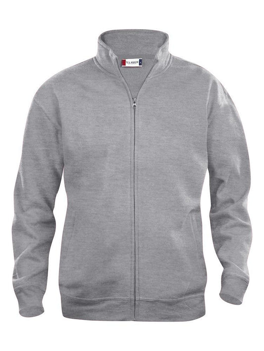 Felpa Basic Cardigan Grigio Melange Giacca in Felpa con Zip Intera e Tasche Uomo Taglie Forti