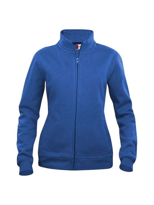 Felpa Basic Cardigan Royal Azzurro Giacca in Felpa con Zip Intera e Tasche Donna