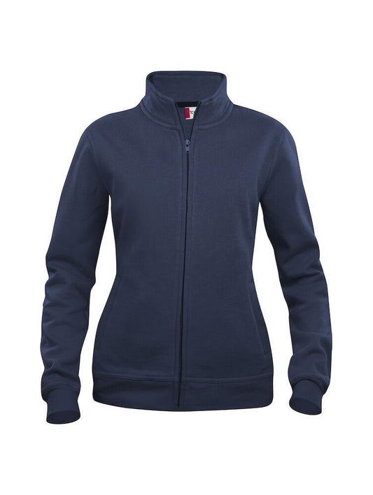 Felpa Basic Cardigan Blu Giacca in Felpa con Zip Intera e Tasche Donna