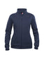 Felpa Basic Cardigan Blu Giacca in Felpa con Zip Intera e Tasche Donna