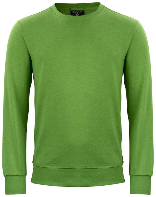 Felpa Classic Girocollo Verde Melange Felpa Alta Grammatura con Taschino Nascosto