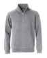 Felpa Classic Mezza Zip Grigio Melange Taglie Forti