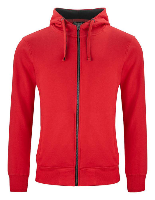 Felpa Clique Classic Rosso Zip/Cappuccio Uomo 300 grammi