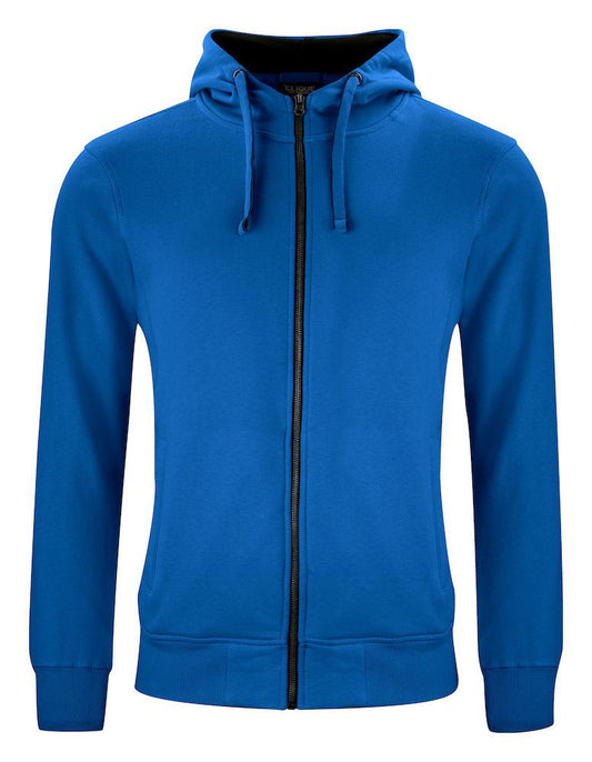 Felpa Clique Classic Royal Azzurro Zip/Cappuccio Uomo 300 grammi