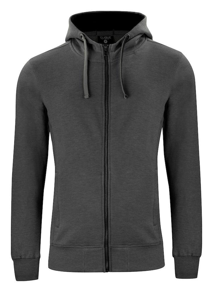 Felpa Clique Classic Antracite Melange Zip/Cappuccio Uomo 300 grammi