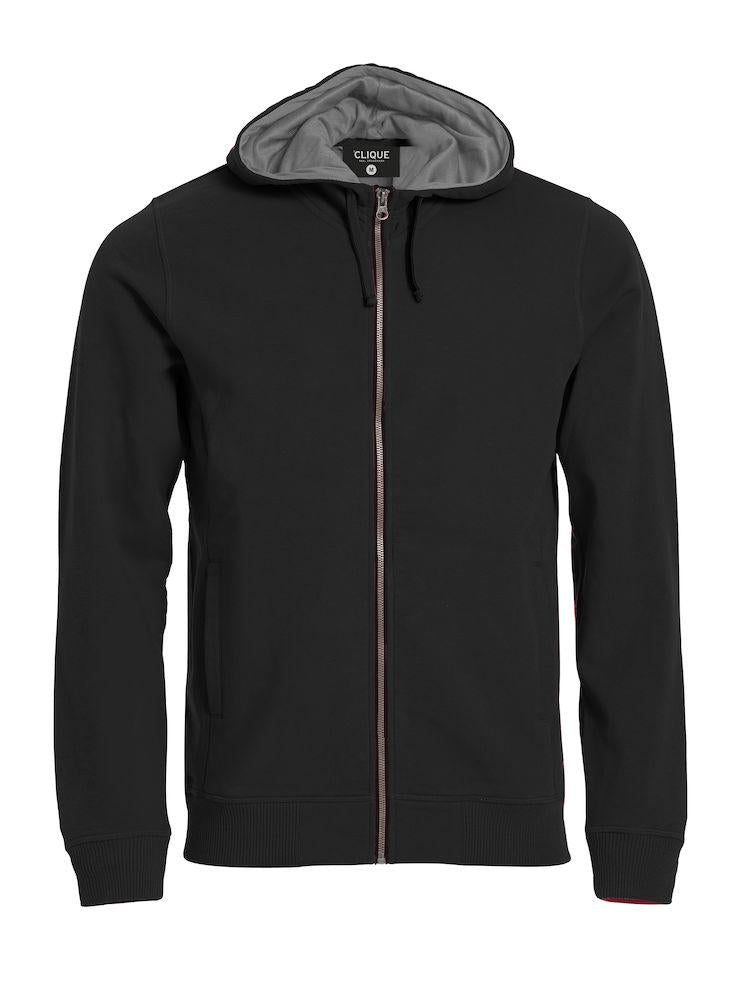 Felpa Clique Classic Nero Zip/Cappuccio Uomo 300 grammi Taglie Forti