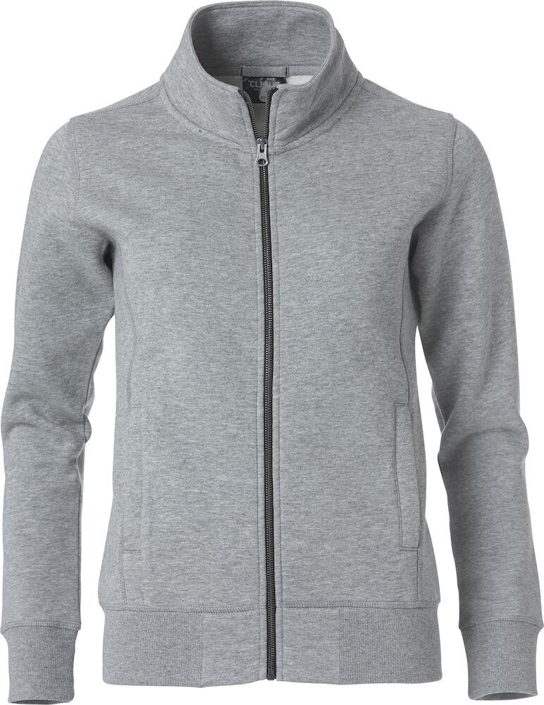 Felpa Clique Classic Cardigan Grigio Melange Zip Intera Uomo