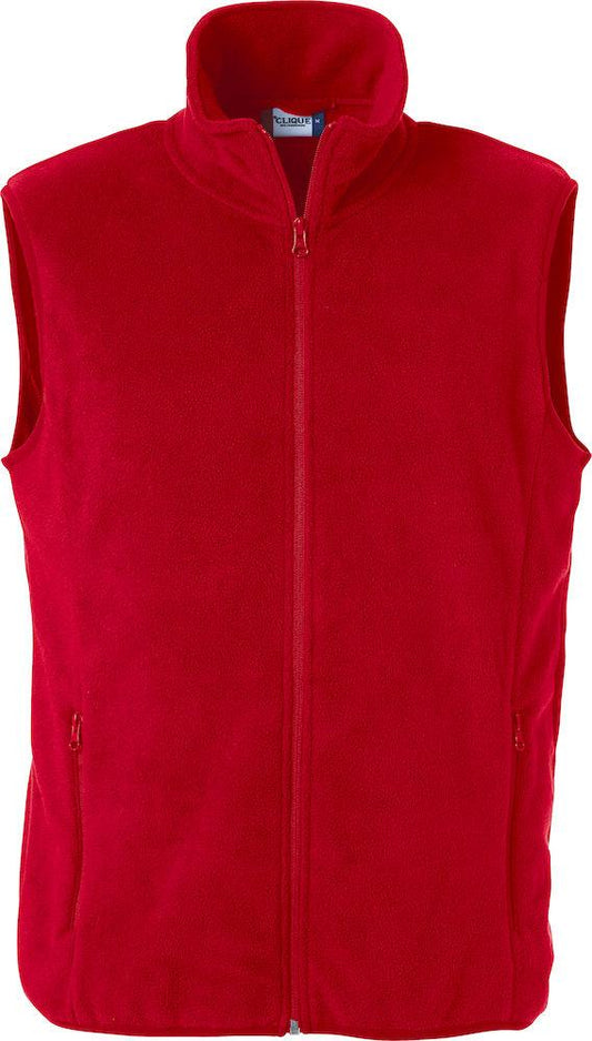 Gilet Pile Clique Basic Rosso con Tasche Smanicato in Pile Antivento