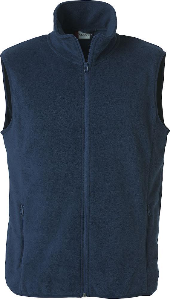 Gilet Pile Clique Basic Blu Navy con Tasche Taglie Forti Smanicato in Pile Antivento