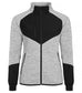 Giacca in Pile Clique Haines Grigio Cenere Donna con Inserti in Softshell Giubbino Antivento Rinforzato con Tasche Zip Intera