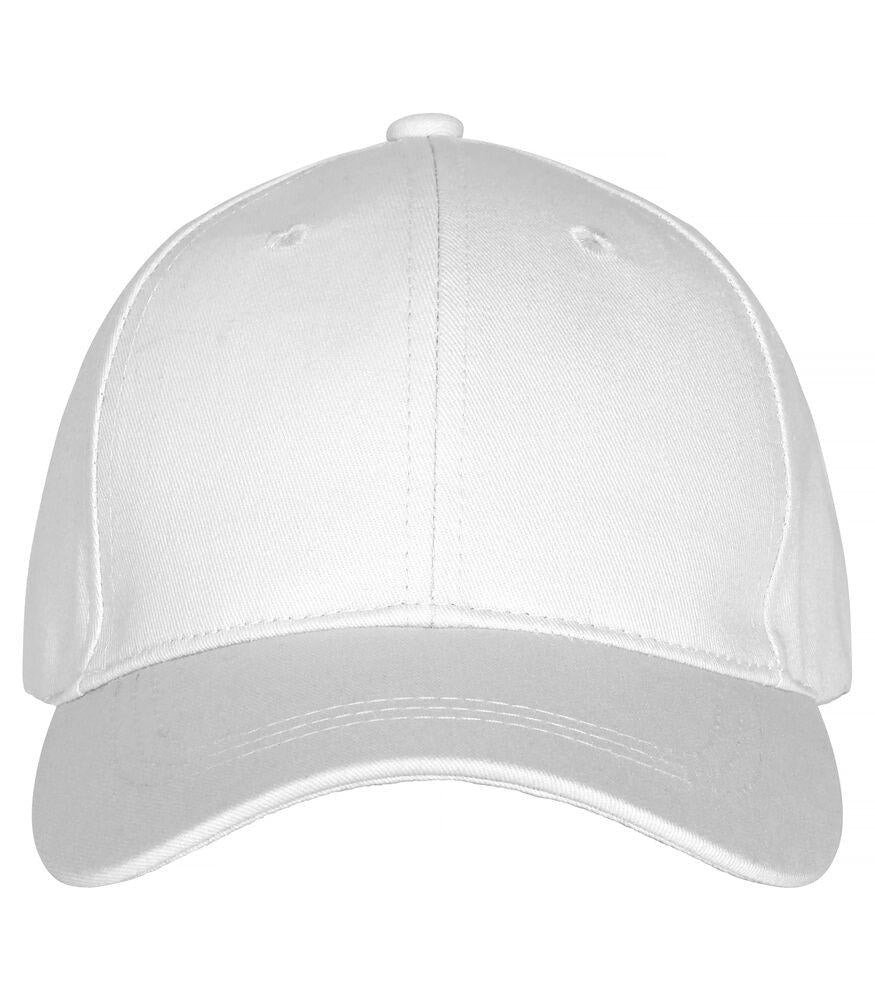 Cappellino Classic Bianco Cappellino con Visera 6 Pannelli Chiusura con Velcro Peso Medio