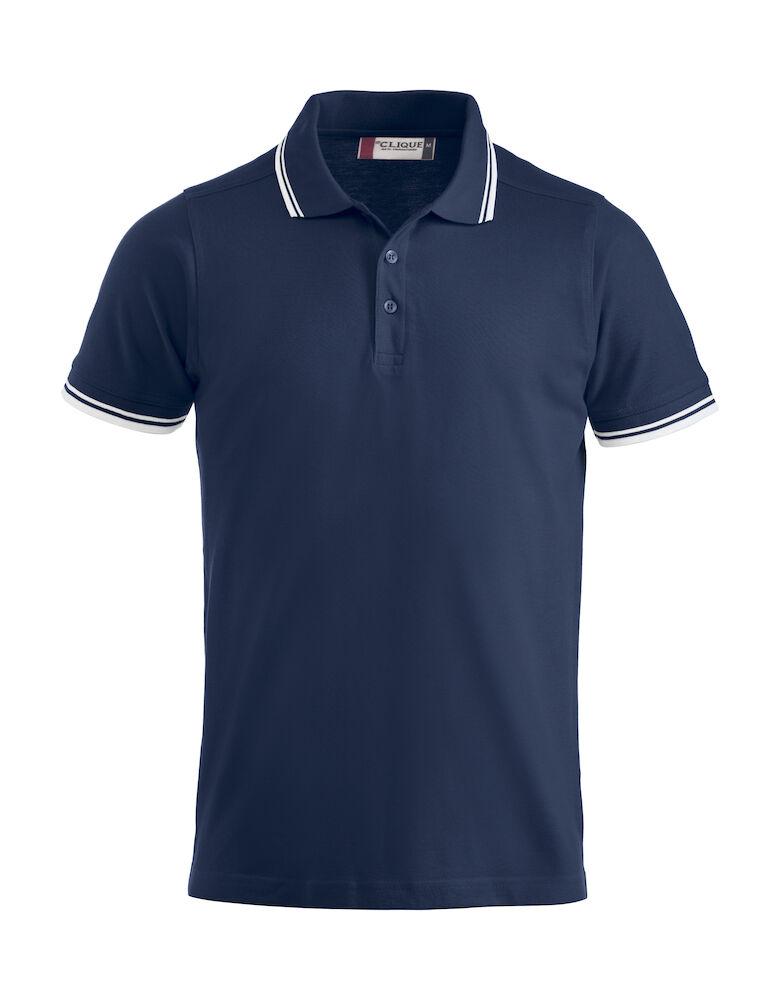 Polo Amarillo Blu Polo Manica Corta con Profili Bianco