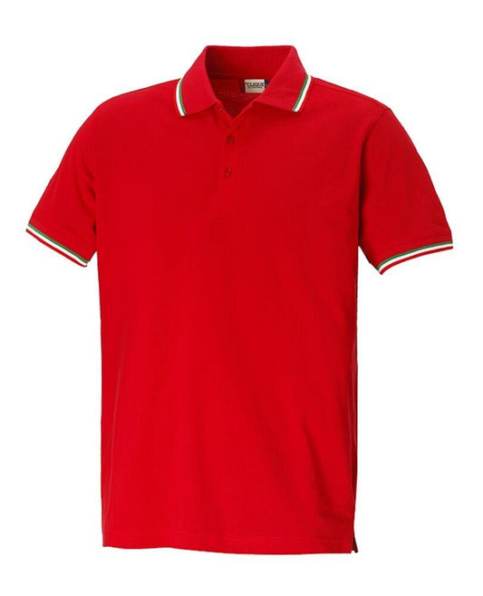 Polo Amarillo Bianco Polo Manica Corta con Profili Tricolore Taglie Forti