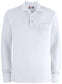 Basic Polo Bianco Polo Manica Lunga con Taschino