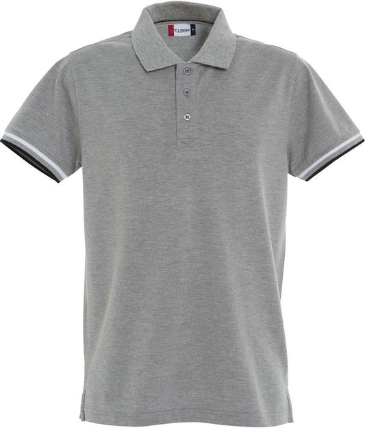 Polo Newton Grigio Melange Polo Uomo con Profili in Contrasto