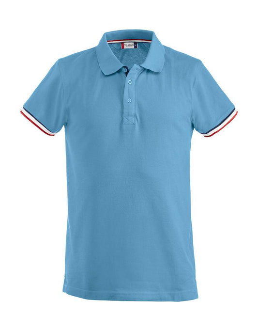 Polo Newton Azzurro Polo Uomo con Profili in Contrasto Taglie Forti