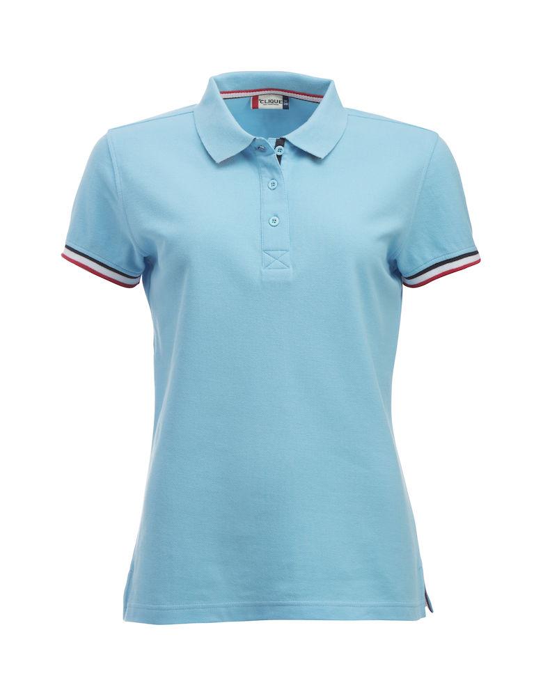 Polo Newton Azzurro Polo Donna con Profili in Contrasto