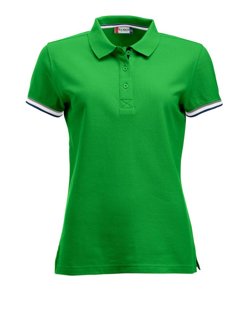 Polo Newton Verde Acido Polo Donna con Profili in Contrasto