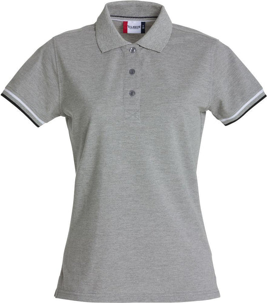 Polo Newton Grigio Melange Polo Donna con Profili in Contrasto