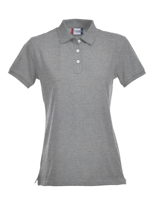 Polo Clique Premium Elasticizzata Grigio Melange Donna 215 Grammi