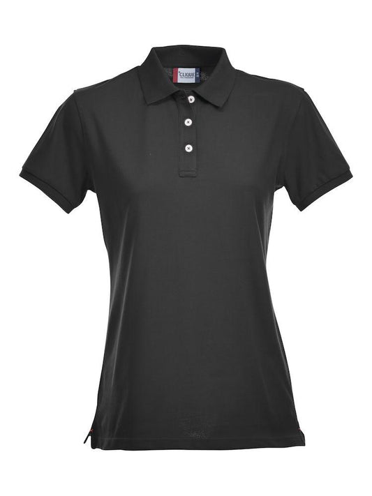 Polo Clique Premium Elasticizzata Nero Donna 215 Grammi